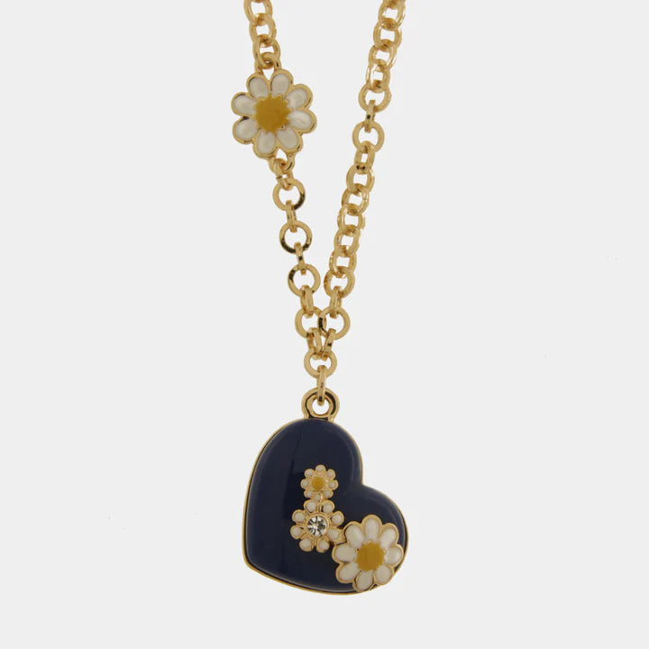BY SIMON-Collana in Metallo con cuore e fiori