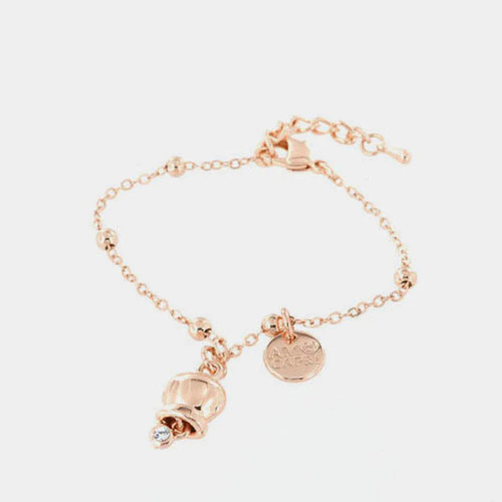 BY SIMON - Bracciale in Metallo con campanella portafortuna pendente, impreziosita da punto luce