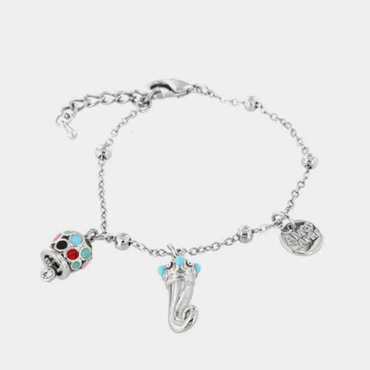 BY SIMON-Bracciale in Metallo campanella e corno pendenti impreziositi da smalti colorati