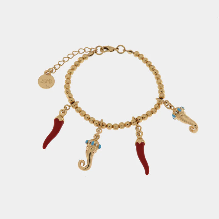 BY SIMON-Bracciale in Metallo con corni colorati