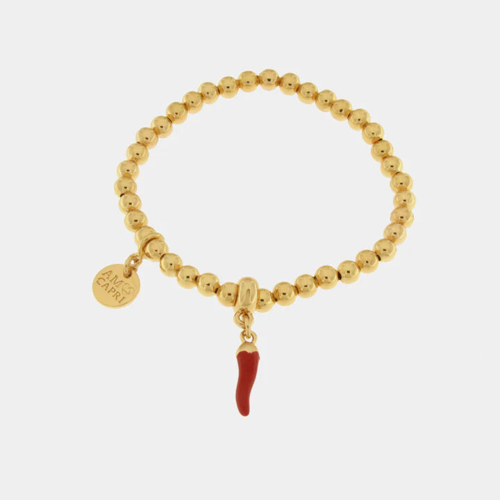 BY SIMON-Bracciale in Metallo con cornetto rosso