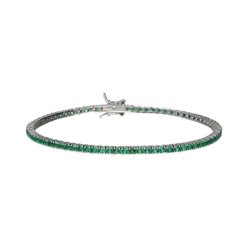 PREZIOSI ARGENTO 925 - Bracciale tennis verde argento 925