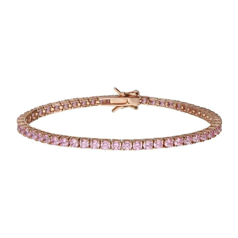 PREZIOSI ARGENTO 925 - Bracciale tennis argento 925 rosa