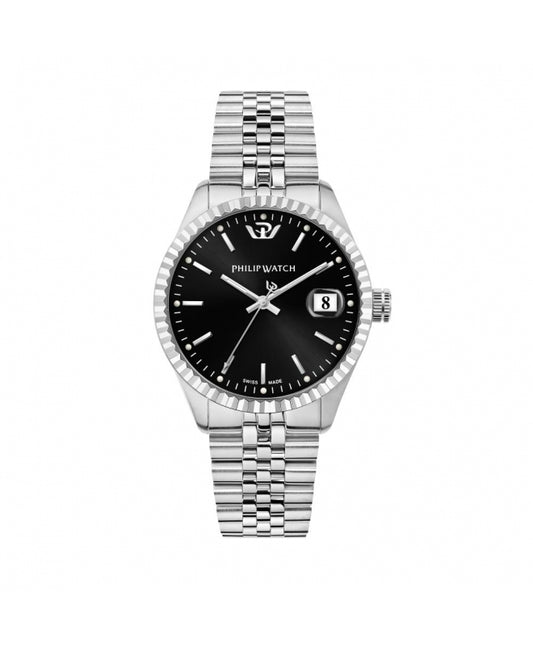 Philip Watch - Caribe 39mm 3h black dial br ss