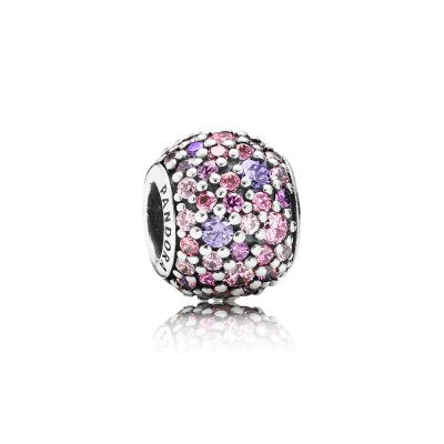 Pandora-Charm Sfera in Pavé Mosaico Rosa