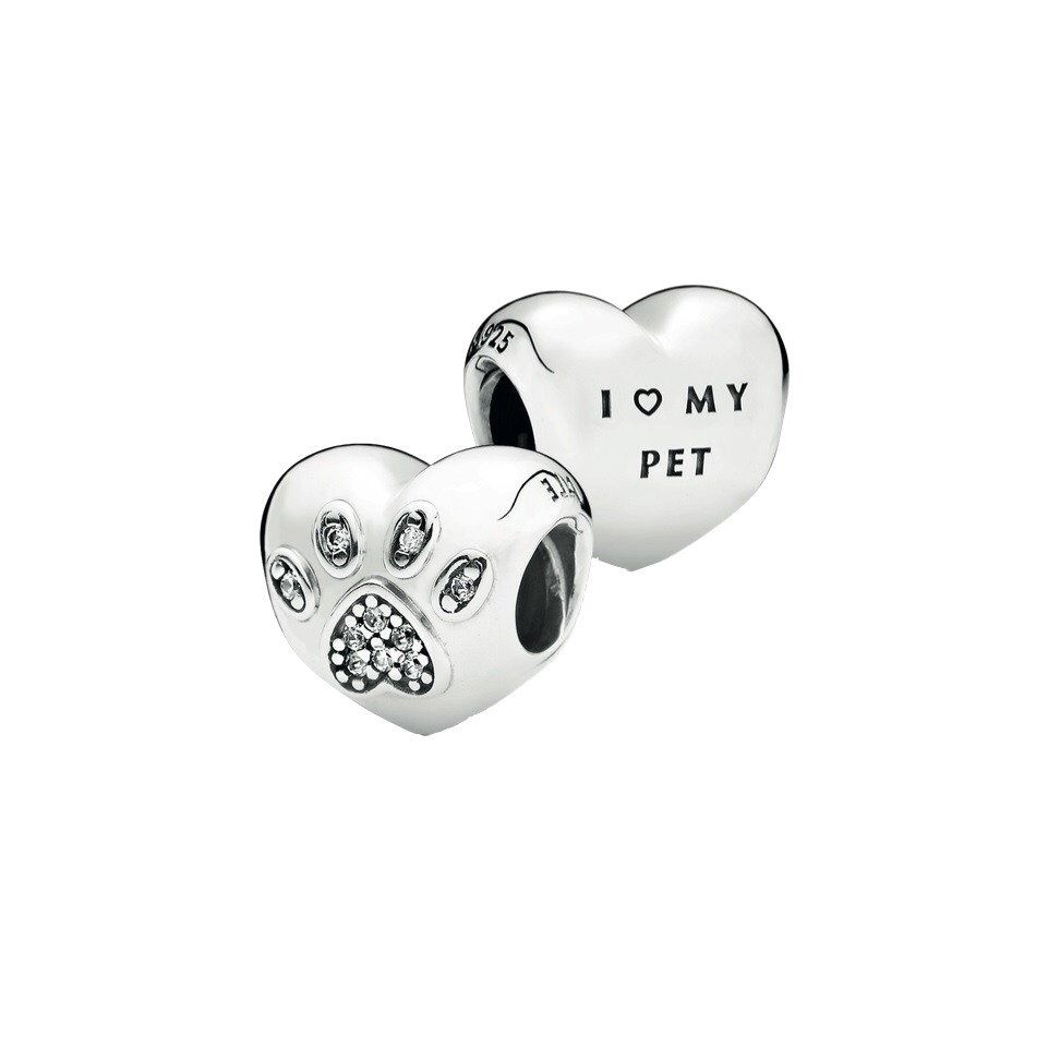Pandora-Charm a cuore con Zampa Amo il mio Cucciolo