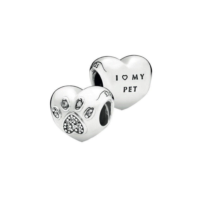 Pandora-Charm a cuore con Zampa Amo il mio Cucciolo