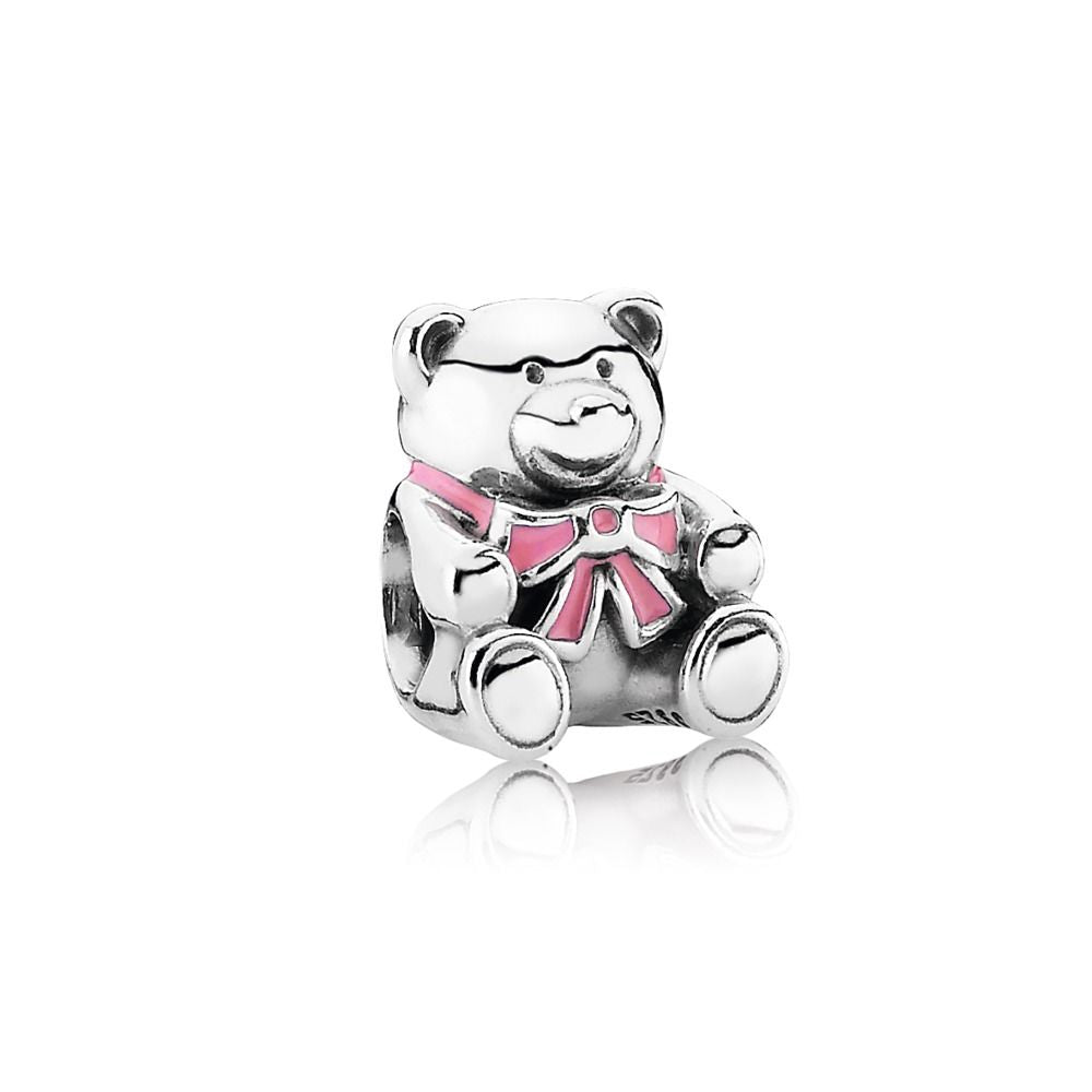 Pandora charm Orsetto con fiocco rosa
