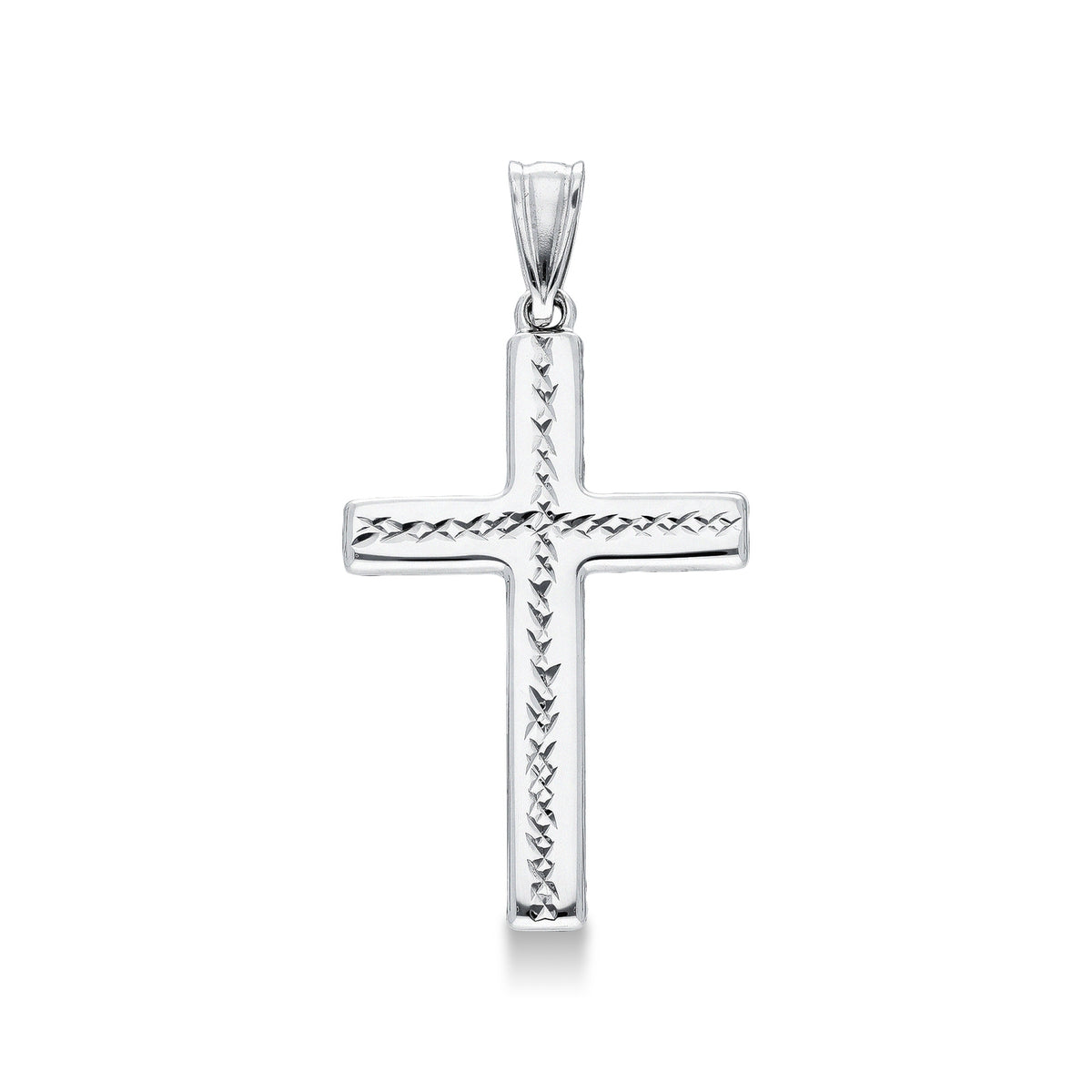 FALCO GIOIELLI  - Ciondolo Croce in oro bianco 18k diamantato