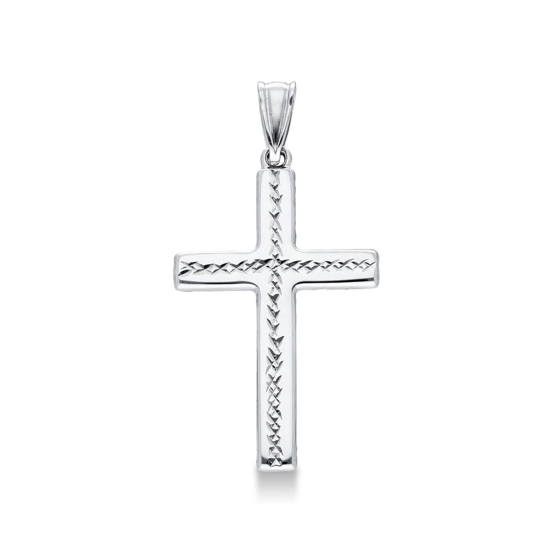 FALCO GIOIELLI  - Ciondolo Croce in oro bianco 18k diamantato
