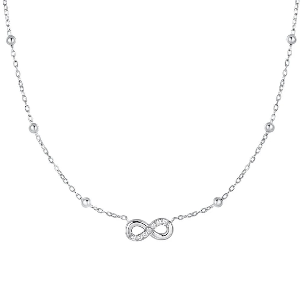 Luca Barra Collana Acciaio Infinito Zirconi Bianchi - CK2202