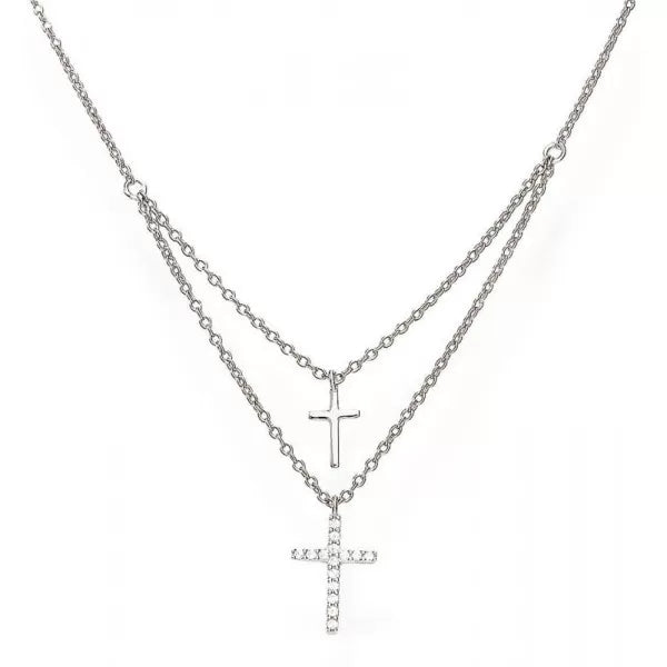 PREZIOSI ARGENTO 925 - Collana Doppia Croce