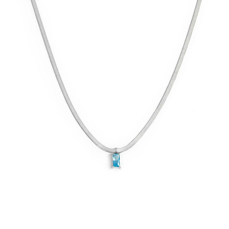 MARLU -Collana catena snake con zircone baguette
