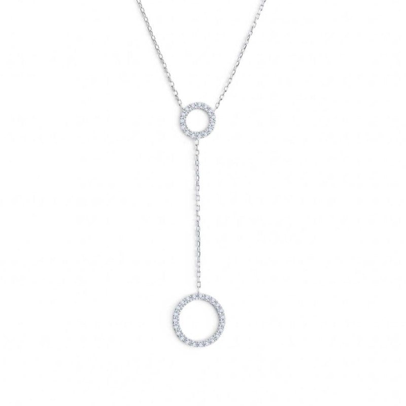 MARLU - Collana cerchi con zirconi bianchi