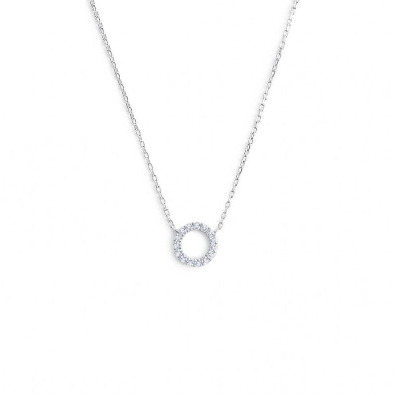 MARLU - Collana cerchio 0,8cm con zirconi bianchi