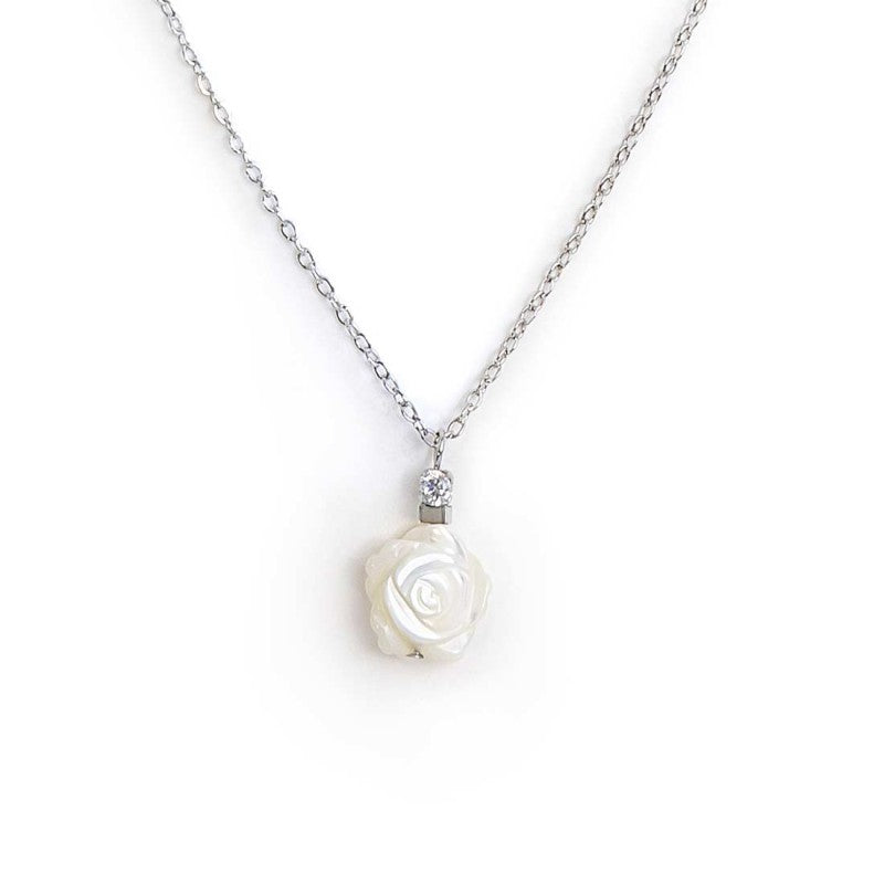 MARLU -Collana con rosa in madreperla