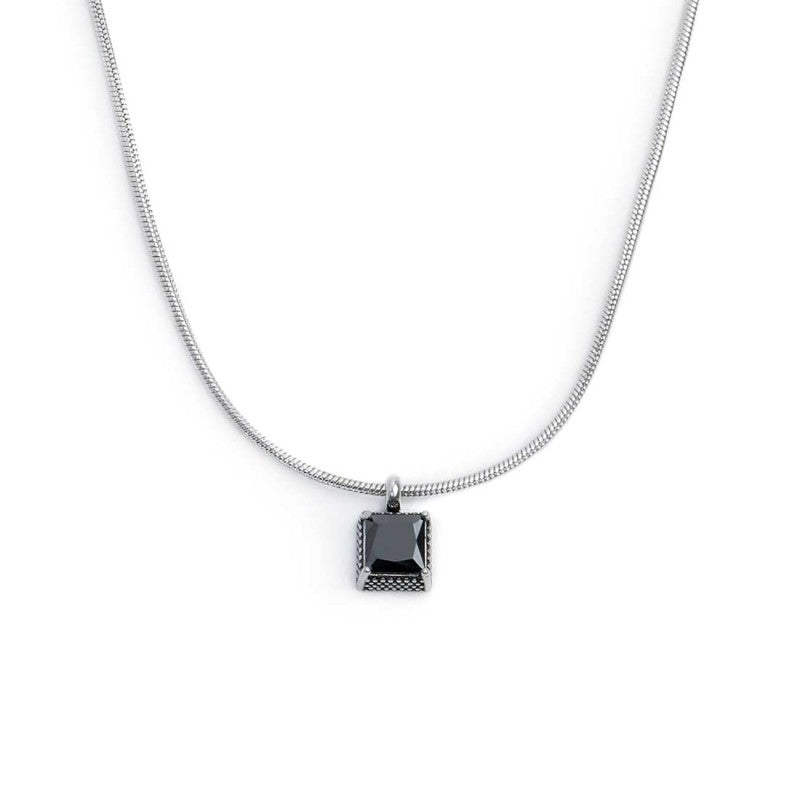MARLU - Collana con zircone nero quadrato