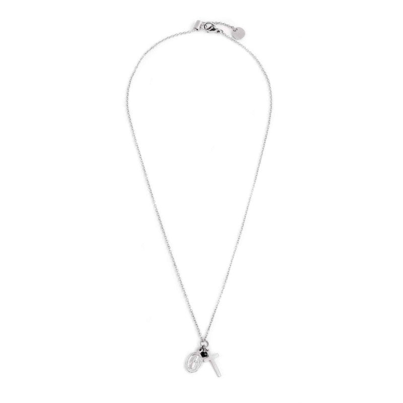 MARLU - Collana croce e madonna