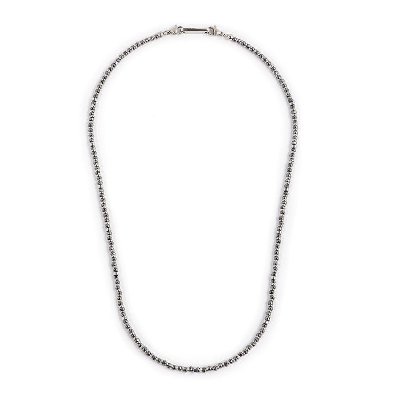 MARLU -Collana ematite sfaccettata e liscia