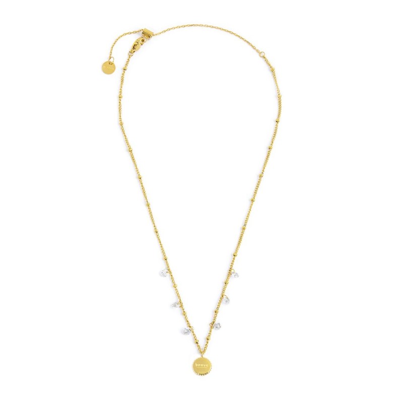 MARLU -Collana medaglietta sole pendente con zirconi
