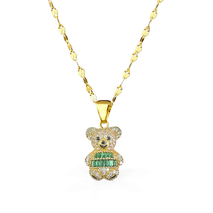 FALCO GIOIELLI - Collana in Oro TEDDY - Oro18kt - Colore Verde - 3,5 gr