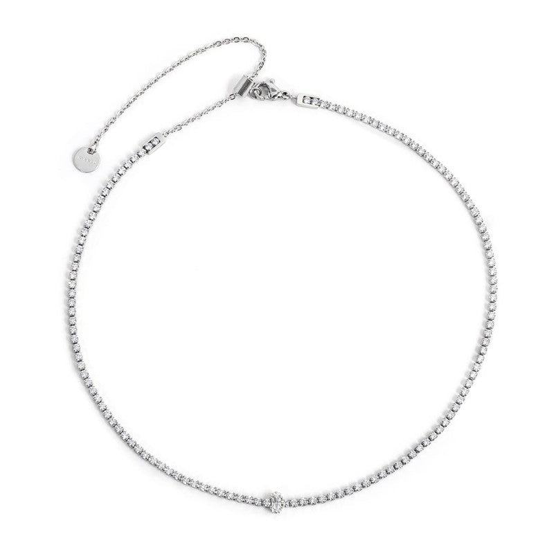 MARLU - Collana tennis con zircone centrale