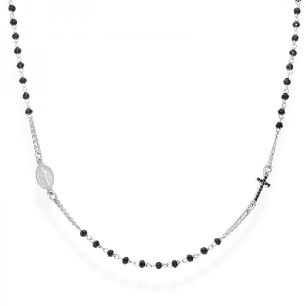 PREZIOSI ARGENTO 925 - Collana Rosario in argento con cristalli