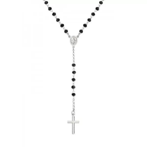 PREZIOSI ARGENTO 925 - Collana Rosario Amen in argento con cristalli