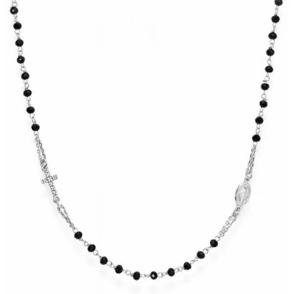PREZIOSI ARGENTO 925  - Collana Rosario in argento con cristalli
