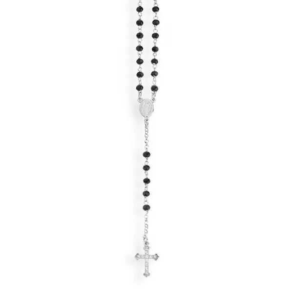 AMEN - Collana Rosario Amen in argento con cristalli CROBNZ4