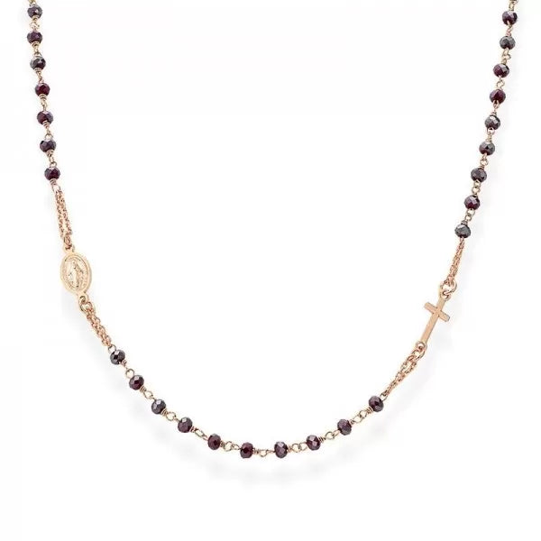 AMEN - Collana Rosario Amen in argento con cristalli CRORA3