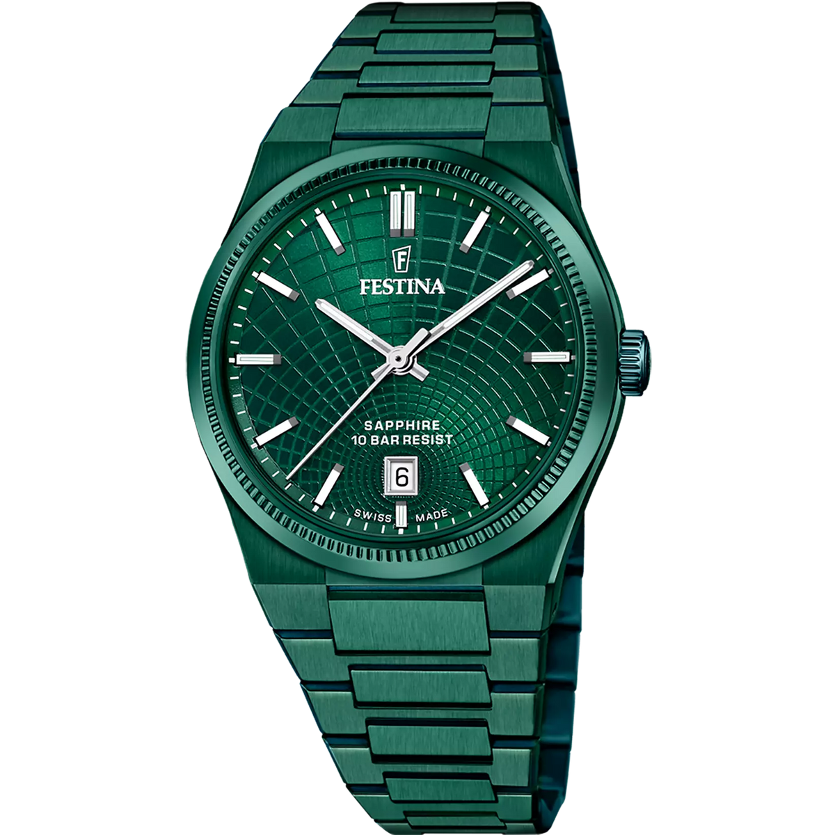 FESTINA-OROLOGIO SWISS MADE F20079/1 VERDE CINGHIA ACCIAIO INOSSIDABILE 316L, UOMO