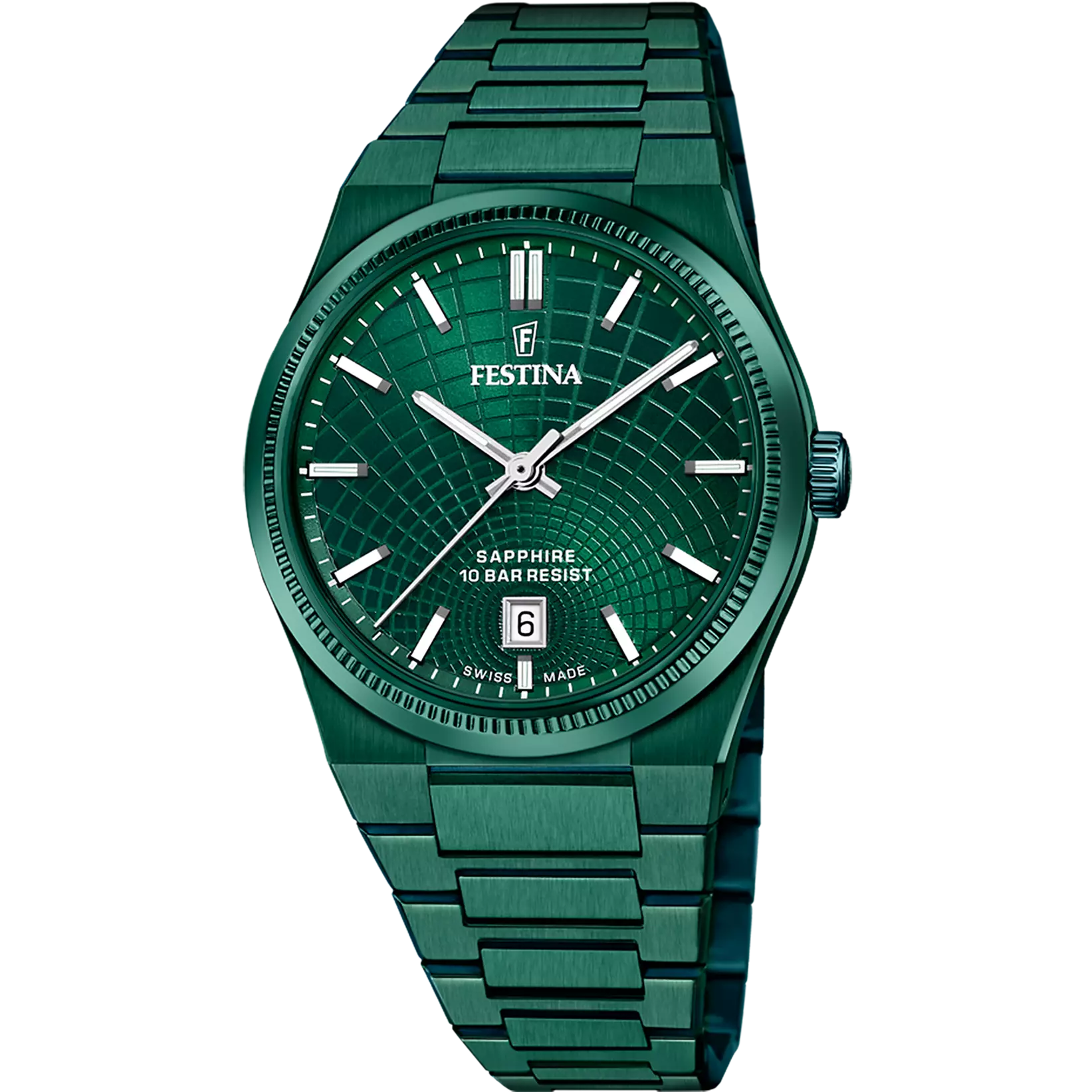 OROLOGIO FESTINA SWISS MADE F20079/1 VERDE CINGHIA ACCIAIO INOSSIDABILE 316L, UOMO