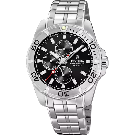 FESTINA-OROLOGIO MULTIFUNZIONE COLLEZIONE F20445/3 NERO CINTURINO IN ACCIAIO, UOMO