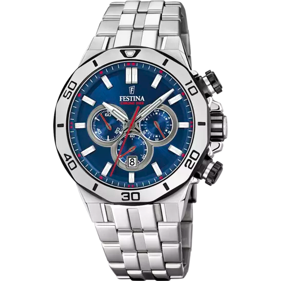 FESTINA-OROLOGIO CHRONO SPORT  BLU CON CINTURINO IN ACCIAIO, UOMO