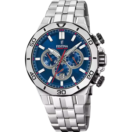 OROLOGIO FESTINA CHRONO SPORT F20448/3 BLU CON CINTURINO IN ACCIAIO, UOMO