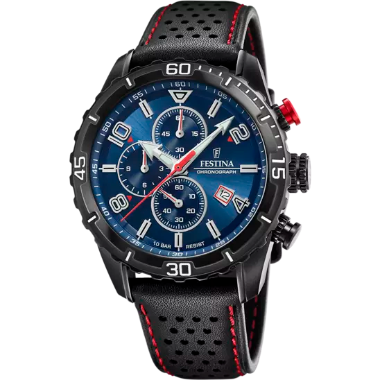 OROLOGIO FESTINA TIMELESS CHRONOGRAPH F20519/2 BLU CINTURINO IN PELLE, UOMO