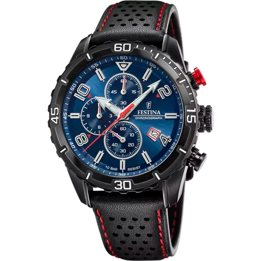 OROLOGIO FESTINA TIMELESS CHRONOGRAPH F20519/2 BLU CINTURINO IN PELLE, UOMO