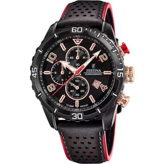 OROLOGIO FESTINA TIMELESS CHRONOGRAPH F20519/4 NERO CINTURINO IN PELLE, UOMO