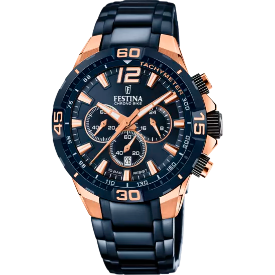 FESTINA-OROLOGIO EDIZIONI SPECIALI BLU CINTURINO IN ACCIAIO, UOMO
