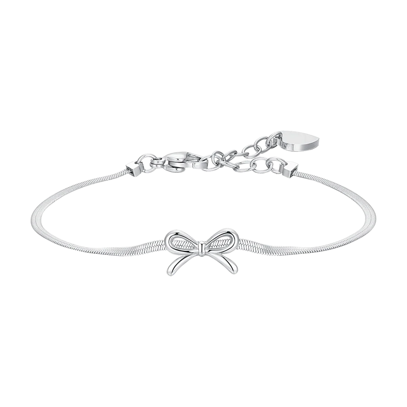 LUCA BARRA-BRACCIALE DONNA IN ACCIAIO FIOCCO