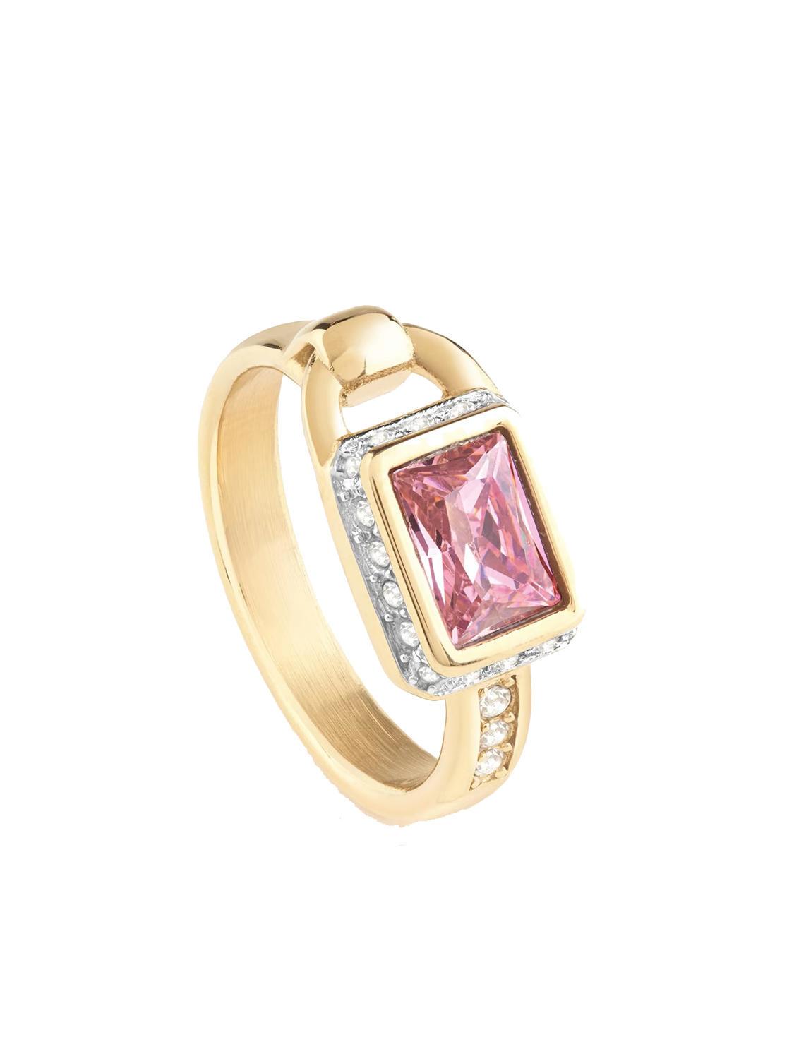 GUESS - ANELLO SHINY PADLOCK ROSA