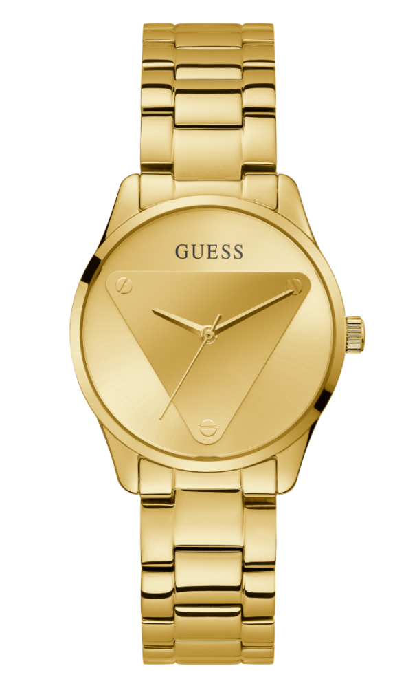 Guess Orologio Emblem Acciaio Gold Solo Tempo Quadrante Gold GW0485L1