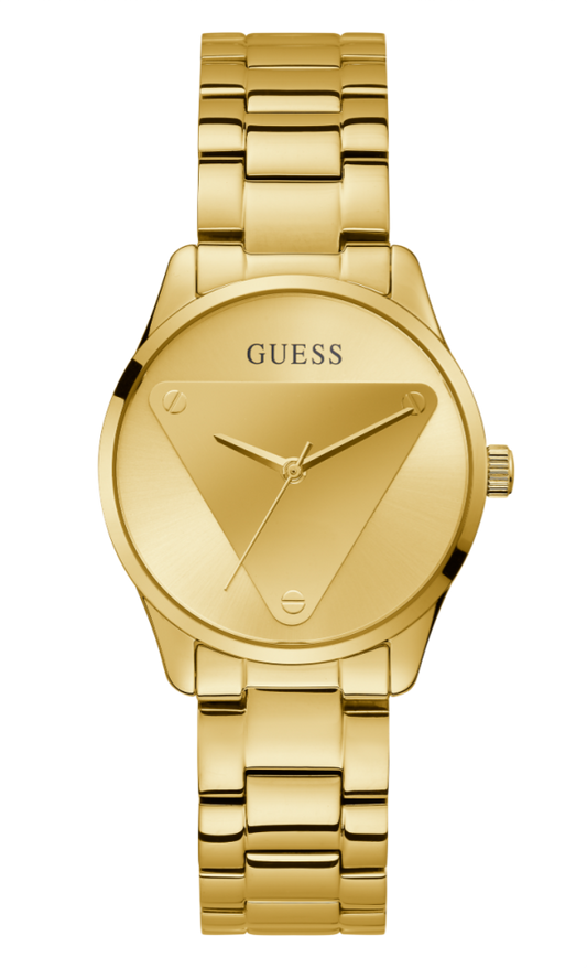 Guess Orologio Emblem Acciaio Gold Solo Tempo Quadrante Gold GW0485L1