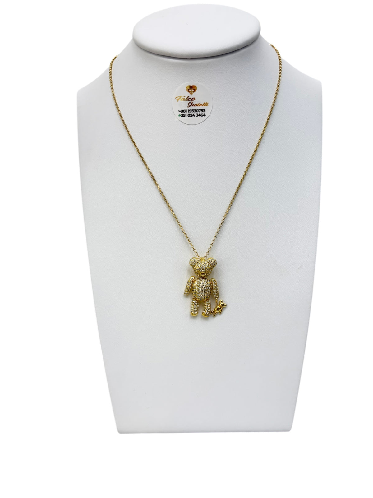 PREZIOSI ARGENTO-Orsetto Teddy Oro swarovski