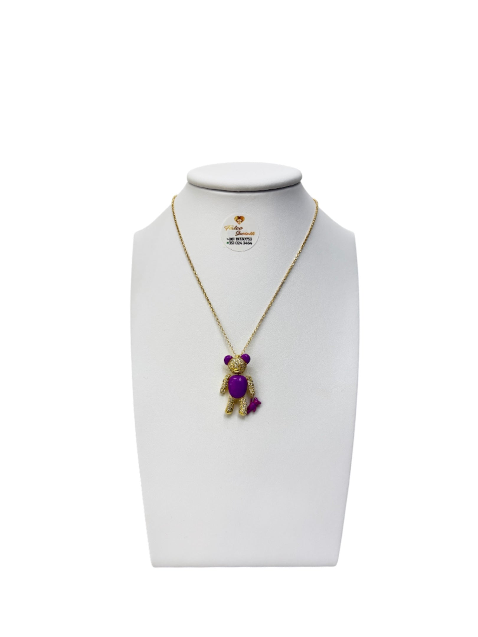 Luca Barra Orsetto smaltato viola