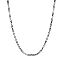 LUCA BARRA-COLLANA UOMO IN ACCIAIO CON EMATITE SILVER E NERA