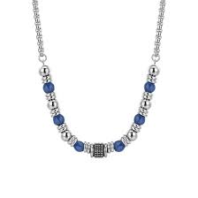 COLLANA UOMO IN ACCIAIO SODALITE BLU   CL329