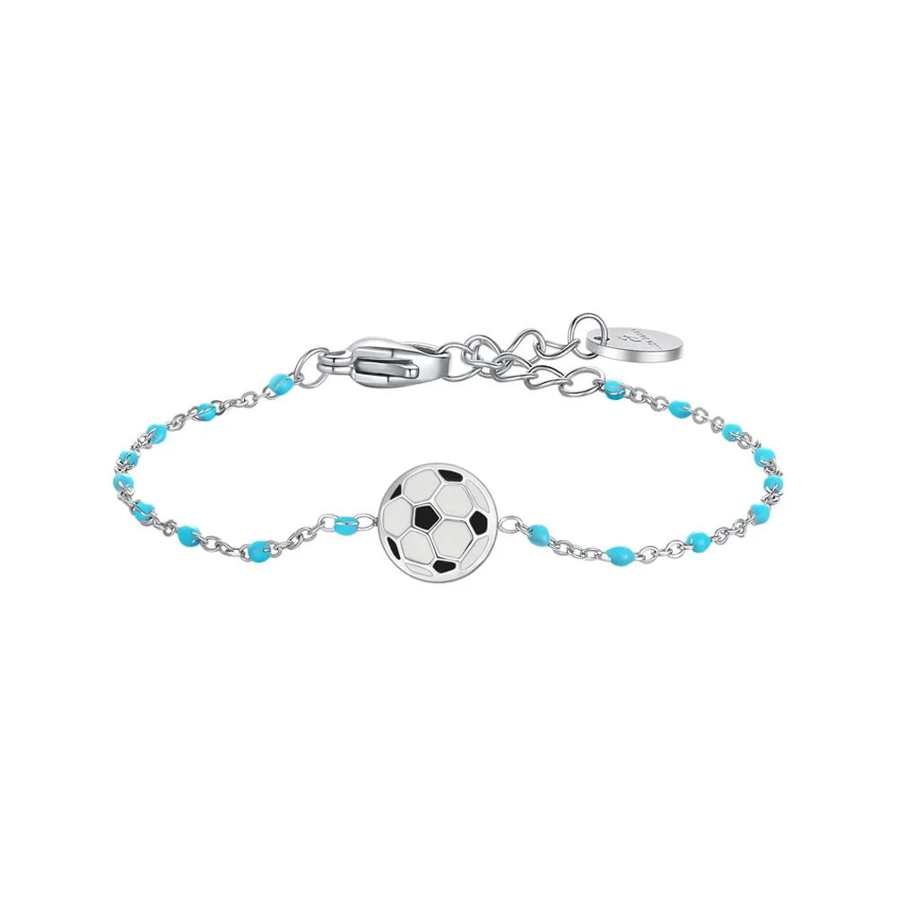 Luca Barra Bracciale Acciaio Pallone e Pietre - JB237