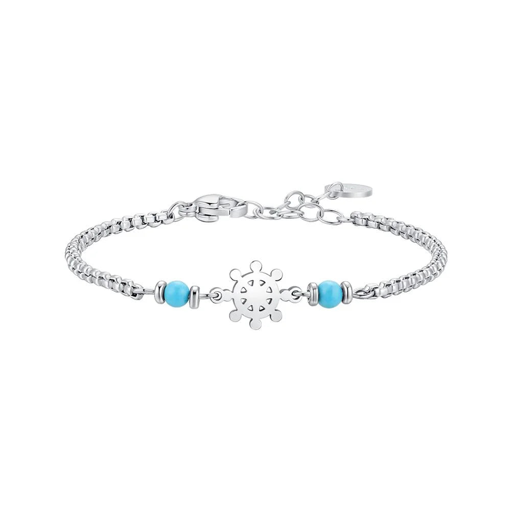 Luca Barra -Bracciale Kids Acciaio Timone e Turchesi